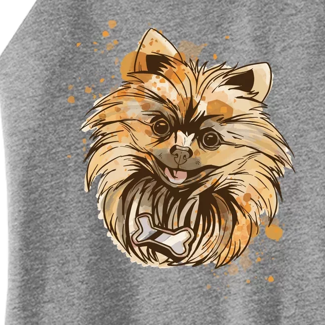 Pomeranian Dog Women’s Perfect Tri Rocker Tank