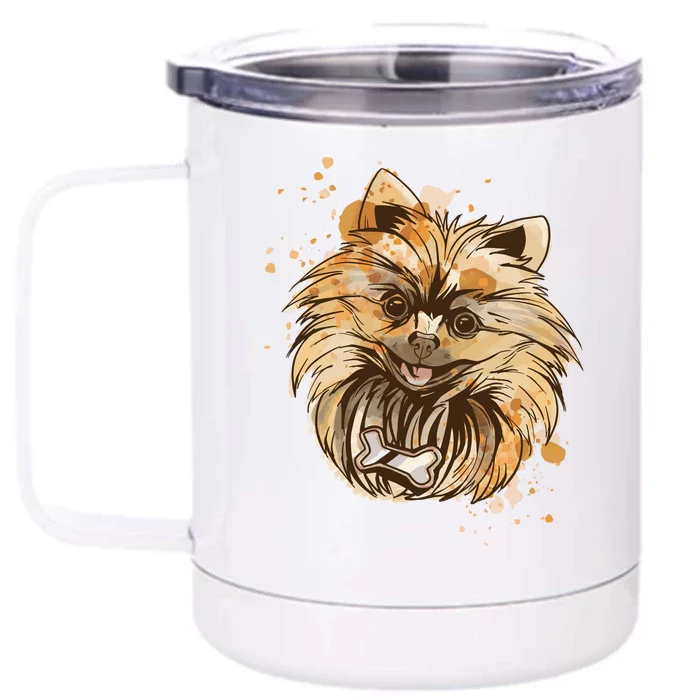 Pomeranian Dog Front & Back 12oz Stainless Steel Tumbler Cup