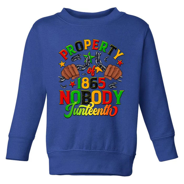 Property Of Nobody Junenth American African Freedom Gift Toddler Sweatshirt