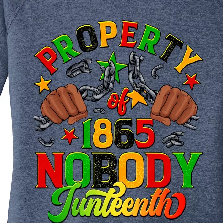 Property Of Nobody Junenth American African Freedom Gift Women's Perfect Tri Tunic Long Sleeve Shirt