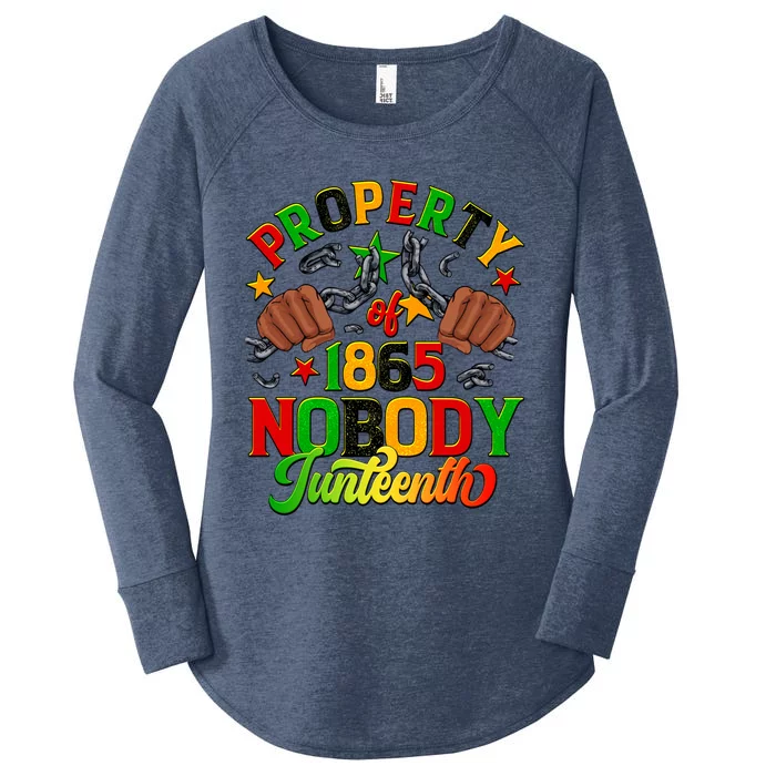 Property Of Nobody Junenth American African Freedom Gift Women's Perfect Tri Tunic Long Sleeve Shirt