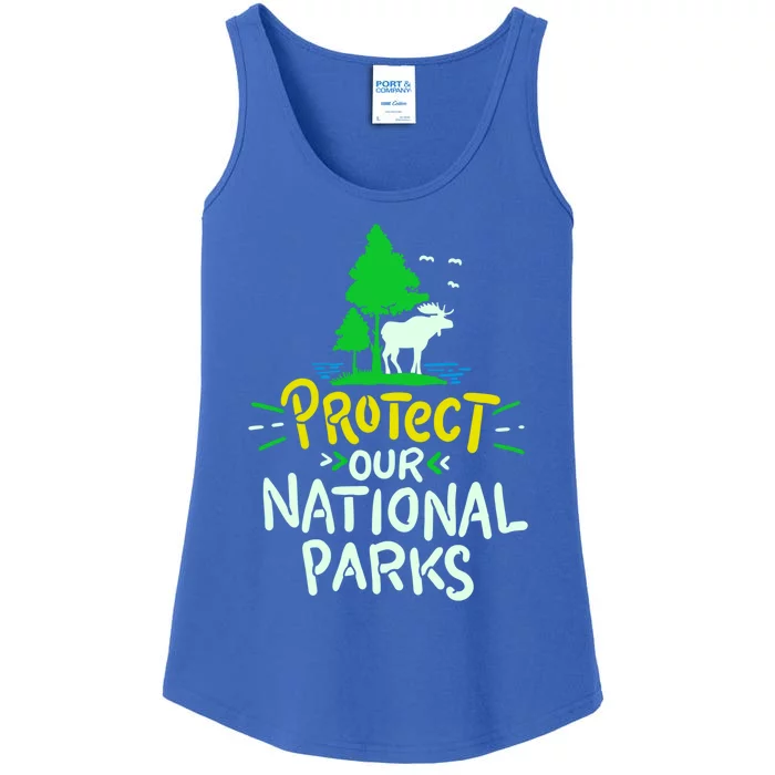 Protect Our National Parks Moose Camping Environtal Cool Gift Ladies Essential Tank