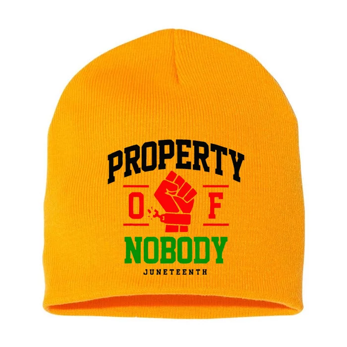 Property Of Nobody Juneteenth Black woman Gifts Short Acrylic Beanie