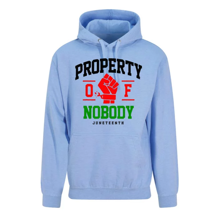 Property Of Nobody Juneteenth Black woman Gifts Unisex Surf Hoodie