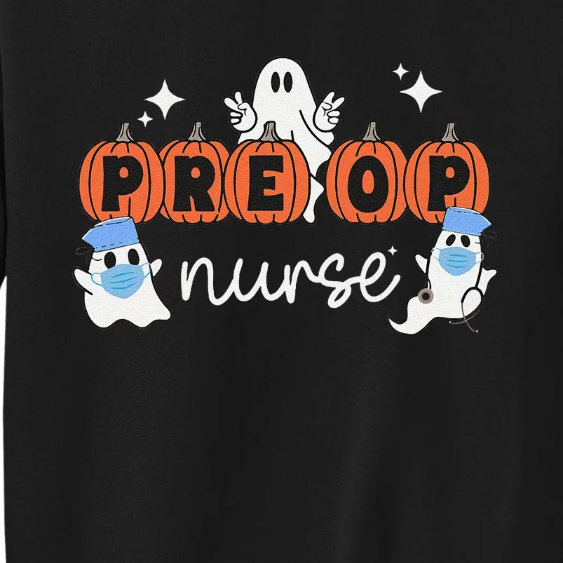 Pre Op Nurse Halloween Preoperative Nurse Ghost Boo Crew Tall Sweatshirt