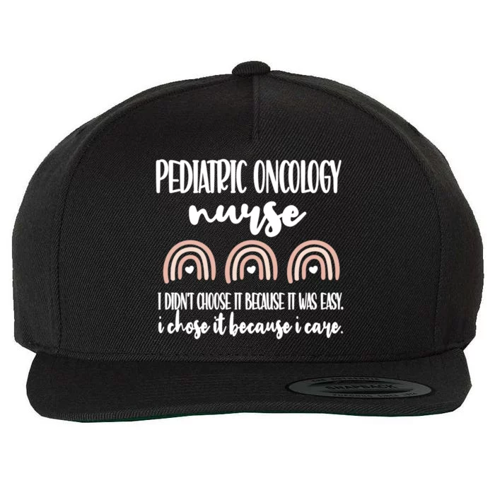 Peds Oncology Nurse Rainbow Pediatric Oncology Nursing Gift Wool Snapback Cap