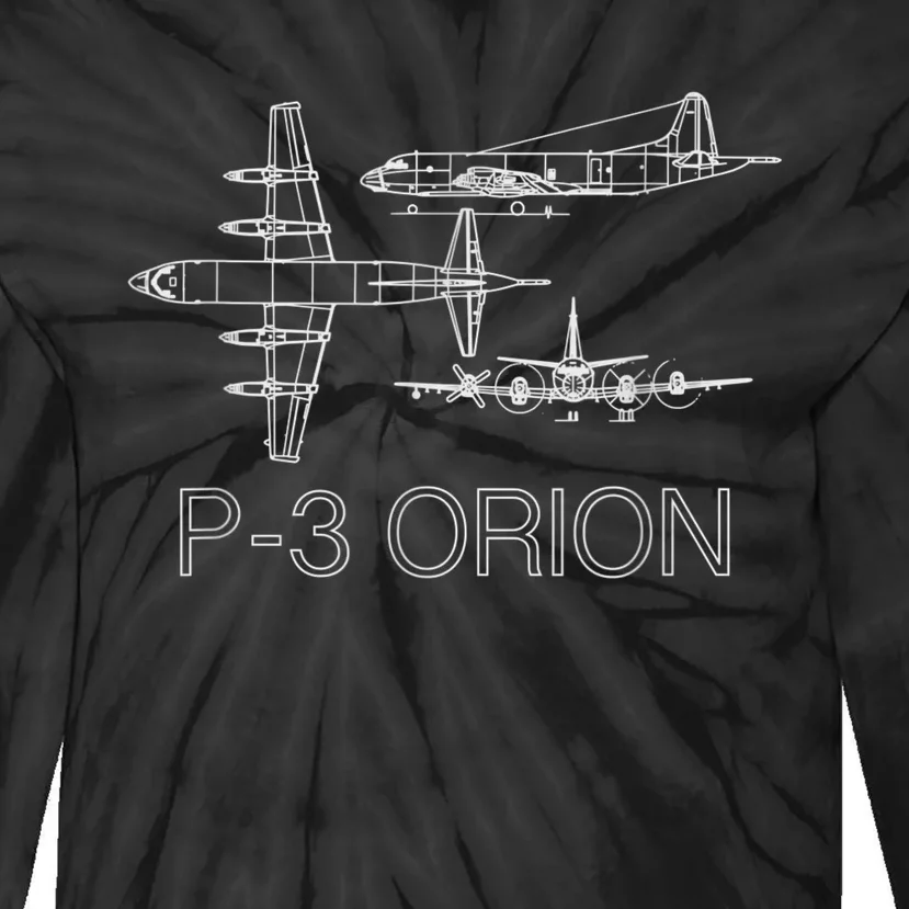 P3 Orion Navy Aircraft Crew Veteran Naval Aviation Tie-Dye Long Sleeve Shirt