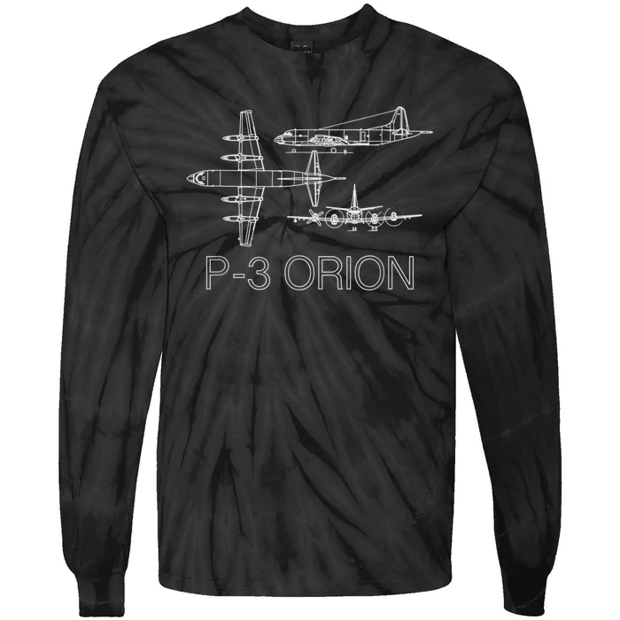 P3 Orion Navy Aircraft Crew Veteran Naval Aviation Tie-Dye Long Sleeve Shirt