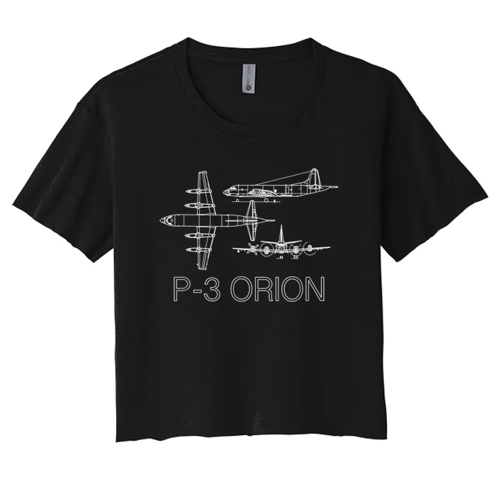 P3 Orion Navy Aircraft Crew Veteran Naval Aviation Women's Crop Top Tee