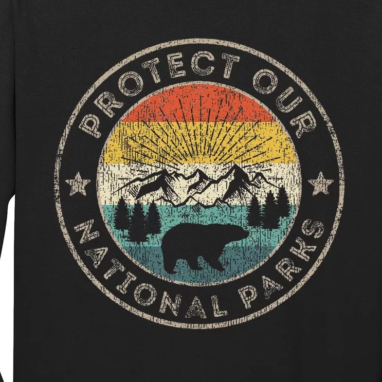 Protect Our National Parks Retro Hiking Long Sleeve Shirt