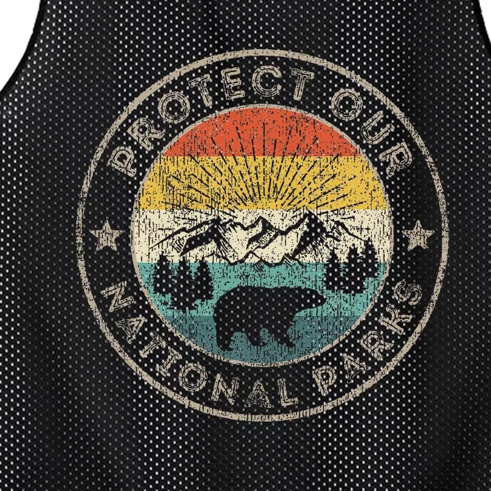 Protect Our National Parks Retro Hiking Mesh Reversible Basketball Jersey Tank