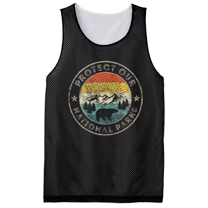 Protect Our National Parks Retro Hiking Mesh Reversible Basketball Jersey Tank