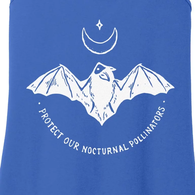 Protect Our Nocturnal Polalinators Bat With Moon Halloween Ladies Essential Tank