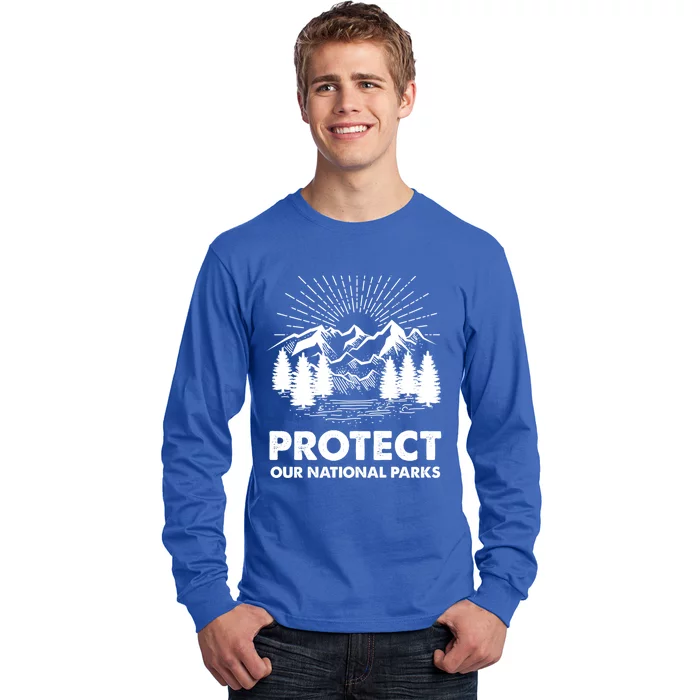 Protect Our National Parks Mountain Hiking Gift Long Sleeve Shirt