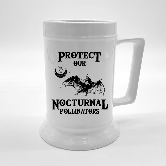 Protect Our Nocturnal Pollinators Gift Bat With Moon Art Cool Gift Front & Back Beer Stein