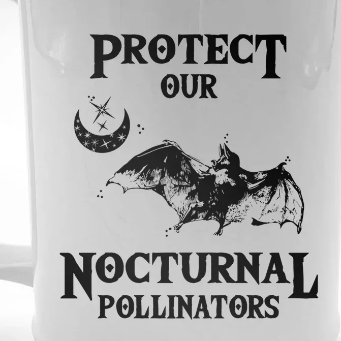 Protect Our Nocturnal Pollinators Gift Bat With Moon Art Cool Gift Front & Back Beer Stein