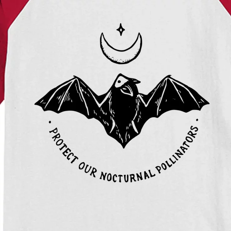 Protect Our Nocturnal Polalinators Bat With Moon Halloween Meaningful Gift Kids Colorblock Raglan Jersey