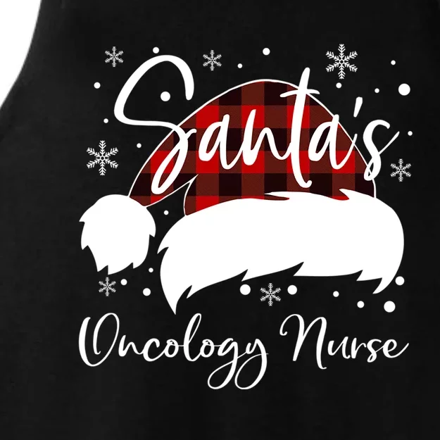 Pediatric Oncology Nurse Elf Oncology Nurse Santas Favorite Gift Ladies Tri-Blend Wicking Tank