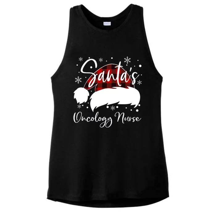 Pediatric Oncology Nurse Elf Oncology Nurse Santas Favorite Gift Ladies Tri-Blend Wicking Tank