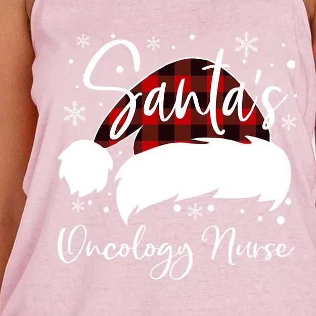 Pediatric Oncology Nurse Elf Oncology Nurse Santas Favorite Gift Women's Knotted Racerback Tank