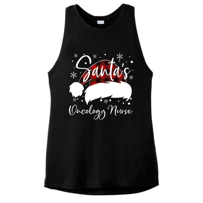 Pediatric Oncology Nurse Elf Oncology Nurse Santas Favorite Funny Gift Ladies Tri-Blend Wicking Tank