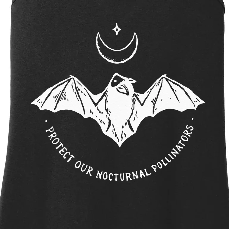 Protect Our Nocturnal Polalinators Bat With Moon Halloween Ladies Essential Tank