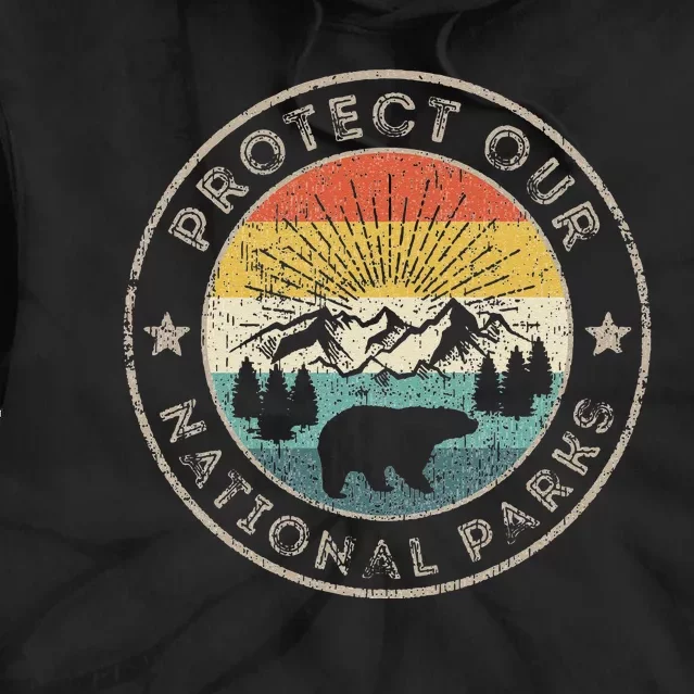 Protect Our National Parks Retro Hiking Tie Dye Hoodie