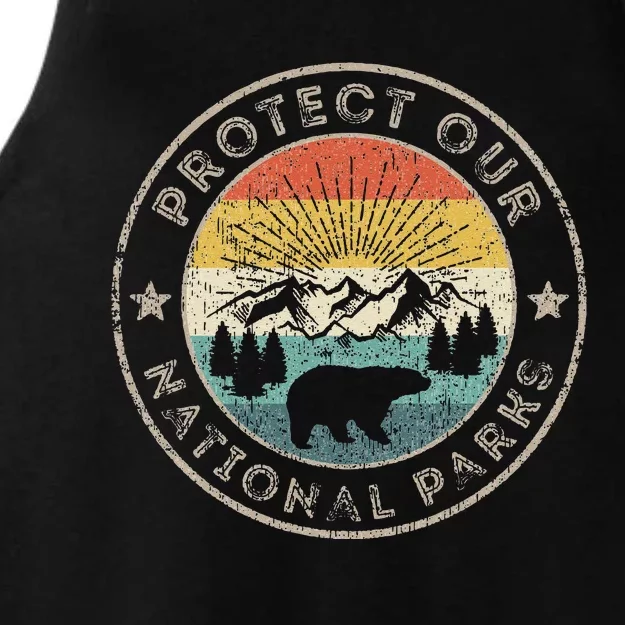 Protect Our National Parks Retro Hiking Ladies Tri-Blend Wicking Tank