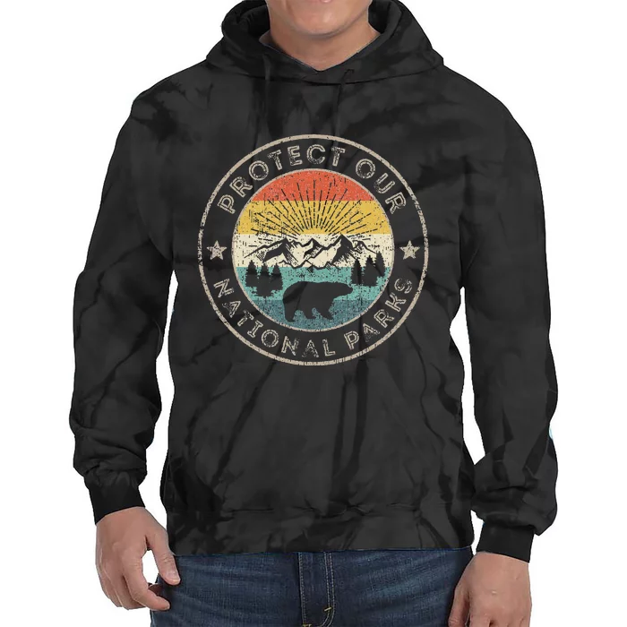 Protect Our National Parks Retro Hiking Tie Dye Hoodie