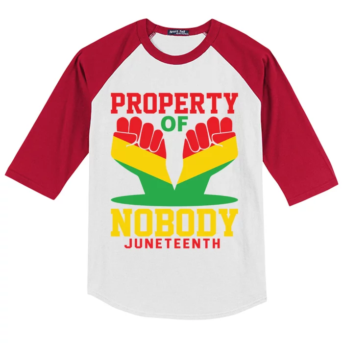 Property Of Nobody Junenth Black History Junenth Gift Kids Colorblock Raglan Jersey