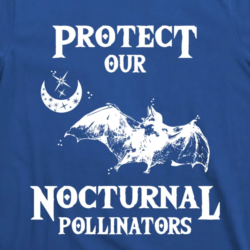 Protect Our Nocturnal Pollinators Funny Gift Bat With Moon Art Cool Gift T-Shirt