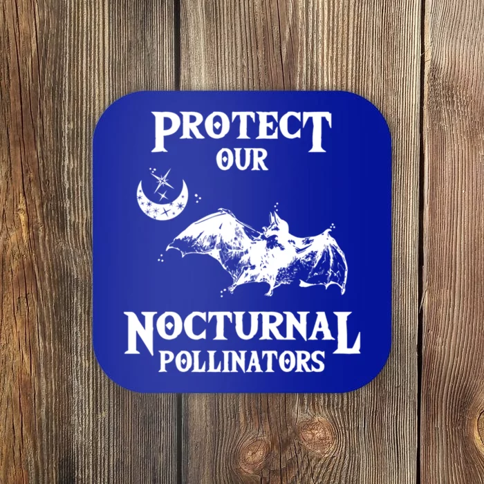 Protect Our Nocturnal Pollinators Funny Gift Bat With Moon Art Cool Gift Coaster