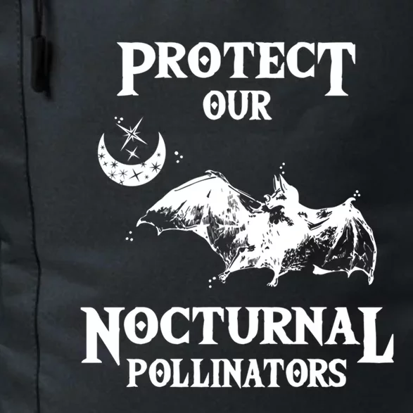 Protect Our Nocturnal Pollinators Funny Gift Bat With Moon Art Cool Gift Daily Commute Backpack