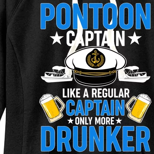 Pontoon Captain Like A Regular Captain Only More Drunker Beer Women's Fleece Hoodie