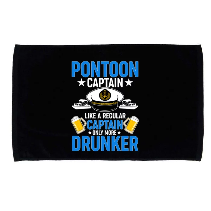 Pontoon Captain Like A Regular Captain Only More Drunker Beer Microfiber Hand Towel