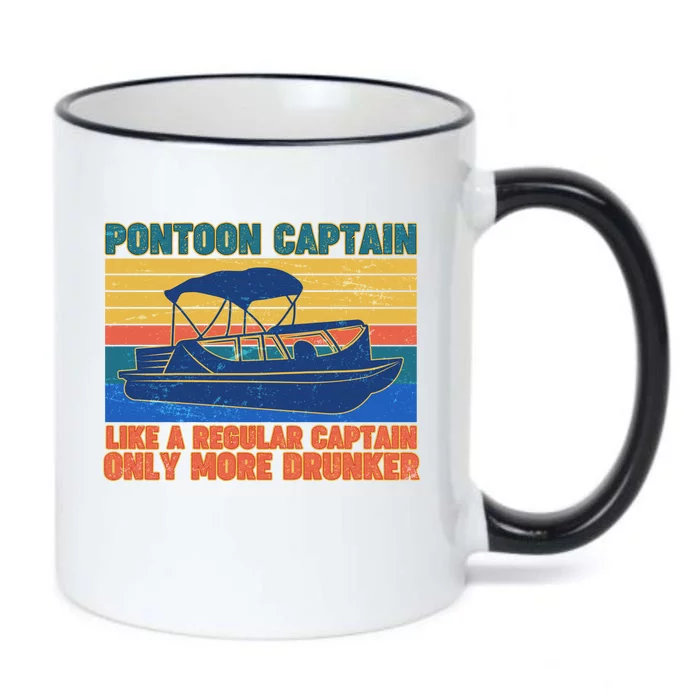 Pontoon Drunk Captain Black Color Changing Mug