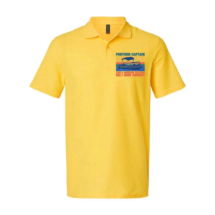 Pontoon Drunk Captain Softstyle Adult Sport Polo