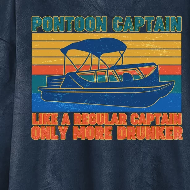 Pontoon Drunk Captain Hooded Wearable Blanket