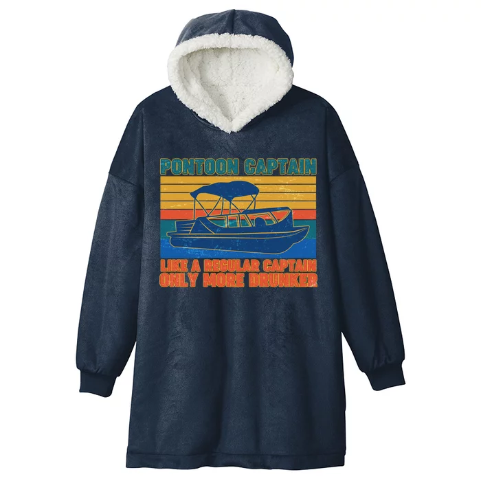 Pontoon Drunk Captain Hooded Wearable Blanket