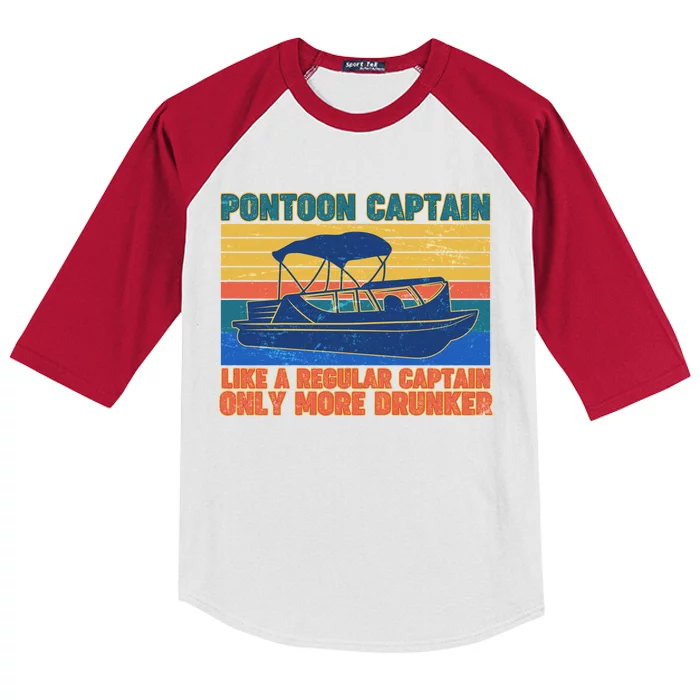 Pontoon Drunk Captain Kids Colorblock Raglan Jersey