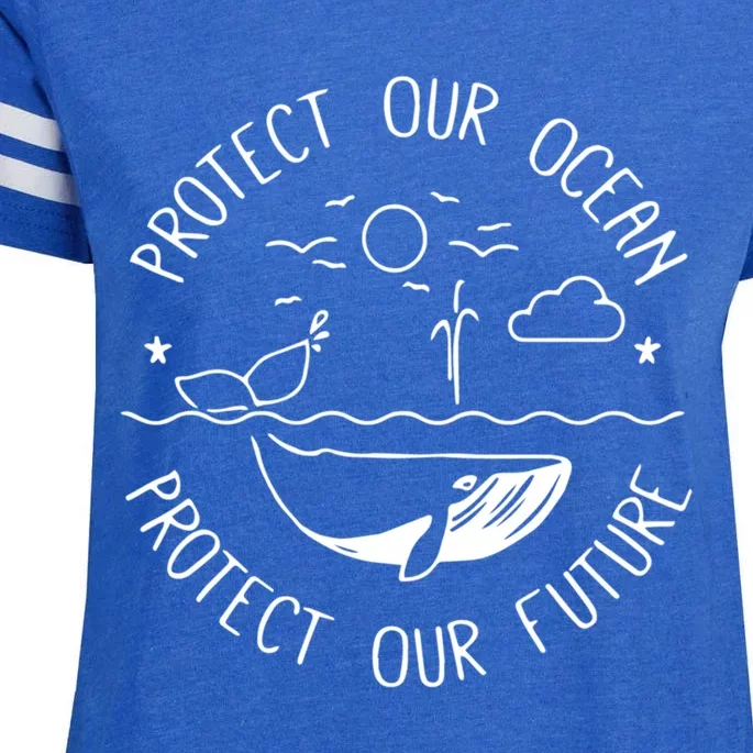 Protect Our Ocean Protect Our Future Whale Ocean Cute Gift Enza Ladies Jersey Football T-Shirt