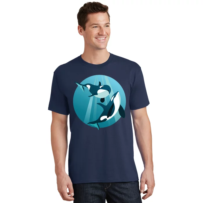 Pair Of Orcas Swimming T-Shirt