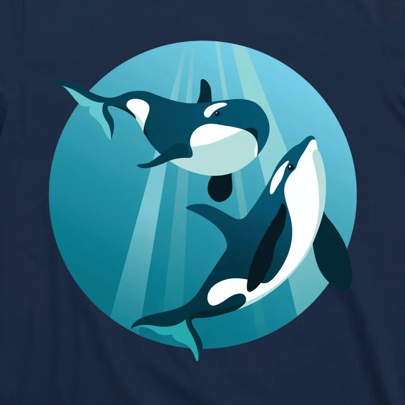 Pair Of Orcas Swimming T-Shirt