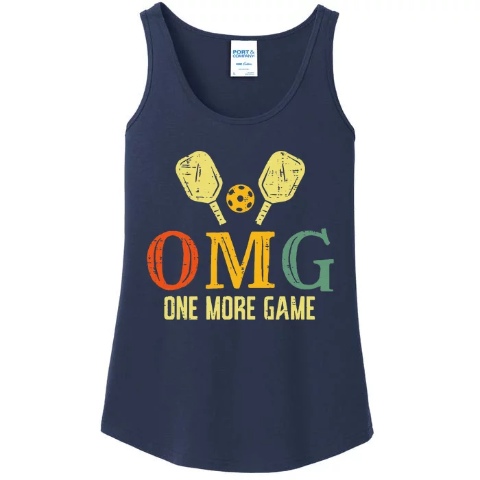 Pickleball Omg One More Game Pickle Ball Sports Ladies Essential Tank