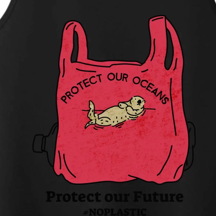 Protect Our Oceans Protect Our Future No Plastic Otter Gift Performance Tank