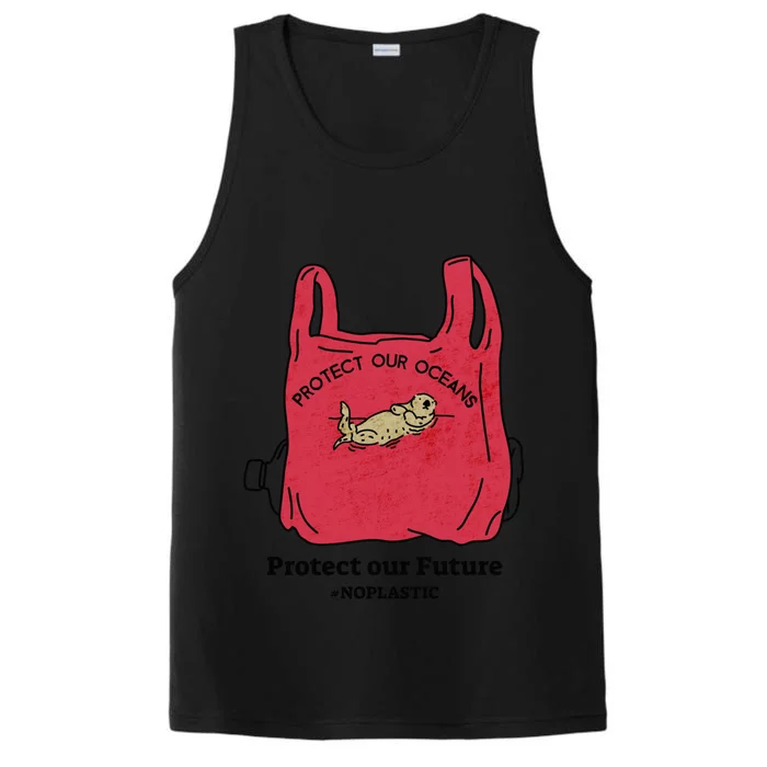 Protect Our Oceans Protect Our Future No Plastic Otter Gift Performance Tank