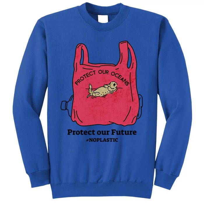 Protect Our Oceans Protect Our Future No Plastic Otter Gift Sweatshirt