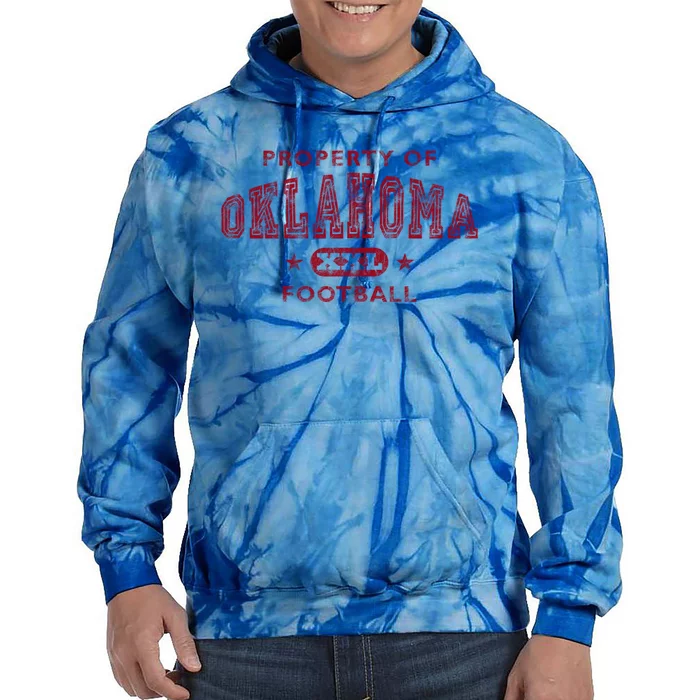 Property Of Oklahoma Football Xxl Gift Tie Dye Hoodie