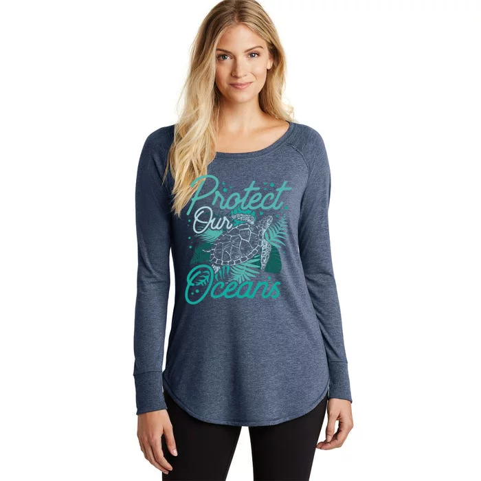 Protect Our Oceans Save Ocean Protection Clean Sea Cool Gift Women's Perfect Tri Tunic Long Sleeve Shirt