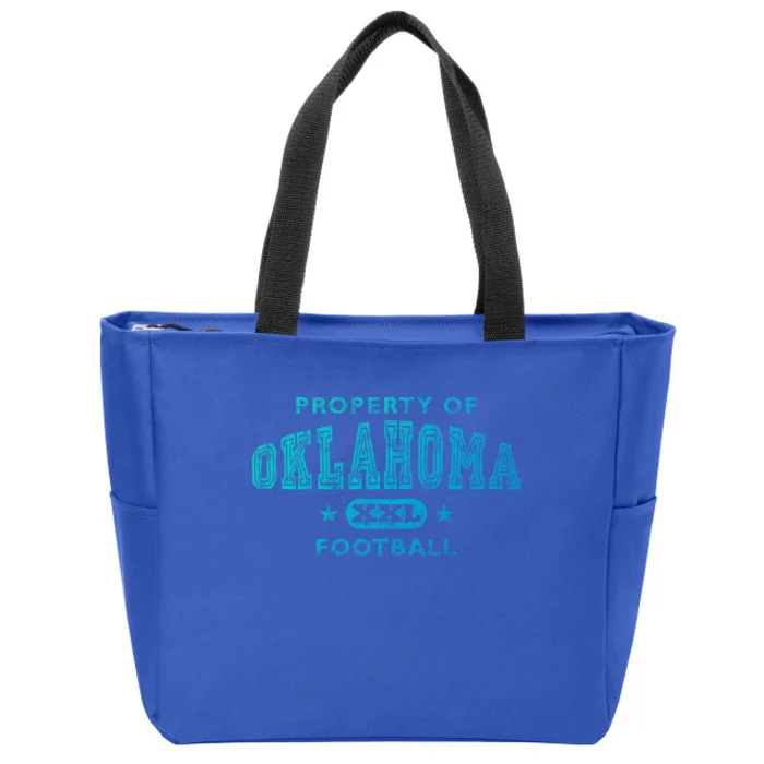 Property Of Oklahoma Football Xxl Gift Zip Tote Bag